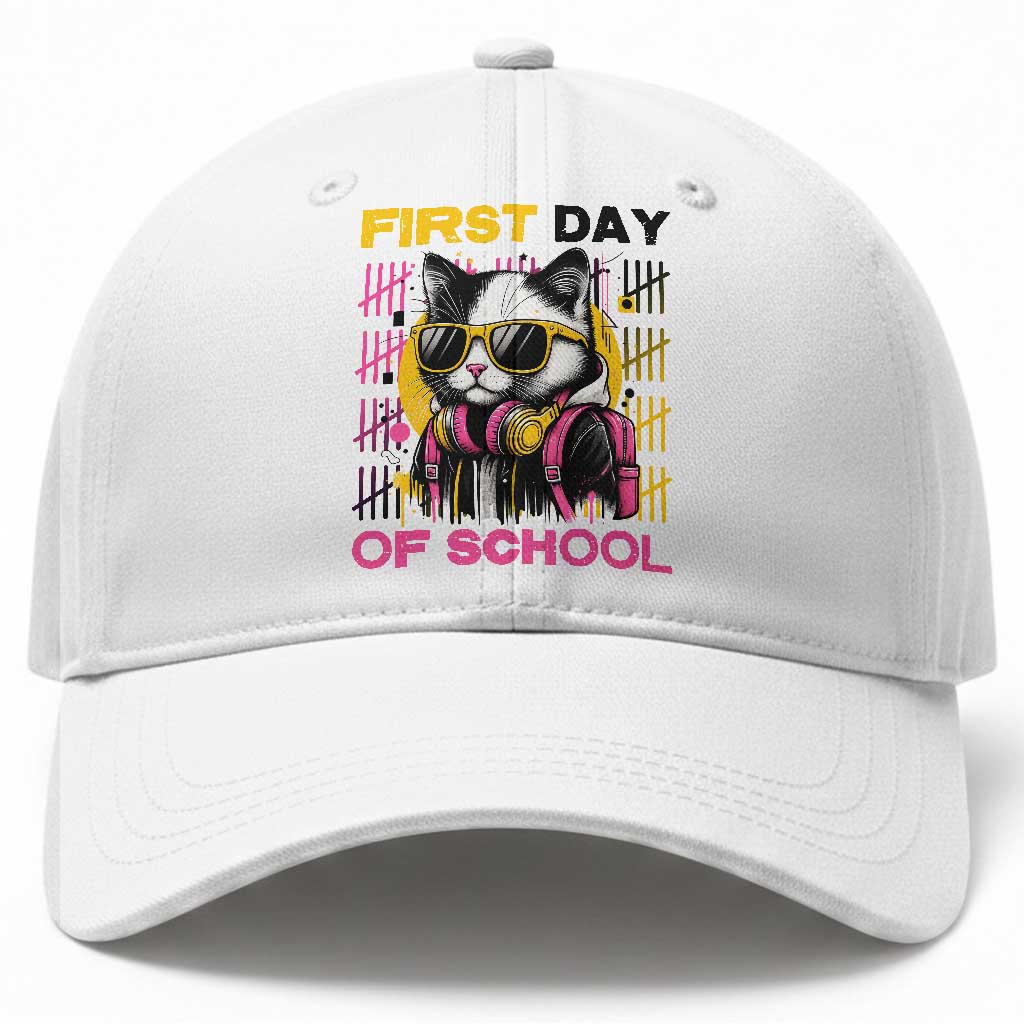Funny Cat First Day Of School Baseball Cap Back To School Gift For Kids