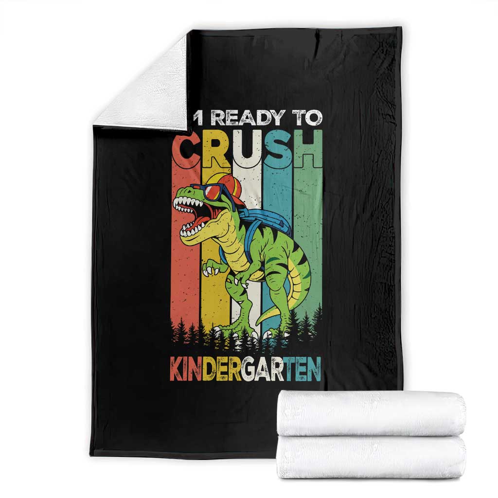 Funny Dinosaur Im Ready To Crush Kindergarten Gift Throw Blanket - Wonder Print Shop