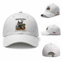 Gardening Because Murder Is Wrong Baseball Cap Funny Black Cat Gardener Gift