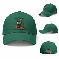 Gardening Because Murder Is Wrong Baseball Cap Funny Black Cat Gardener Gift