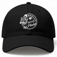 Easily Distracted By Plants Skeleton Baseball Cap Funny Gardener Plant Lover