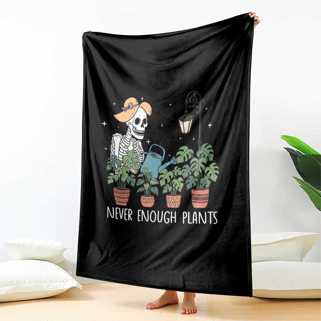 Skeleton Monstera Lover Throw Blanket Never Enough Plants - Wonder Print Shop