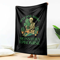 Just One More Monstera Throw Blanket Skeleton Plant Lover Gift - Wonder Print Shop