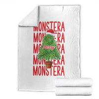 Merry Monstera Throw Blanket Plant Lover Christmas Gift - Wonder Print Shop