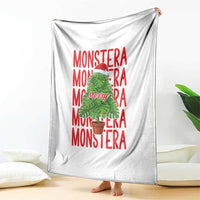 Merry Monstera Throw Blanket Plant Lover Christmas Gift - Wonder Print Shop