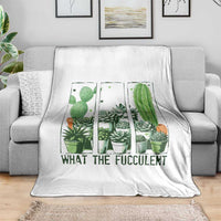Funny Cactus Plant Lover Throw Blanket What The Fucculent - Wonder Print Shop