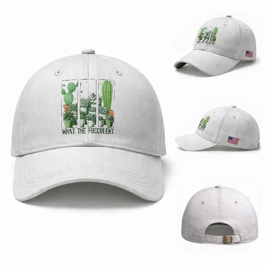 Funny Cactus Plant Lover Baseball Cap What The Fucculent
