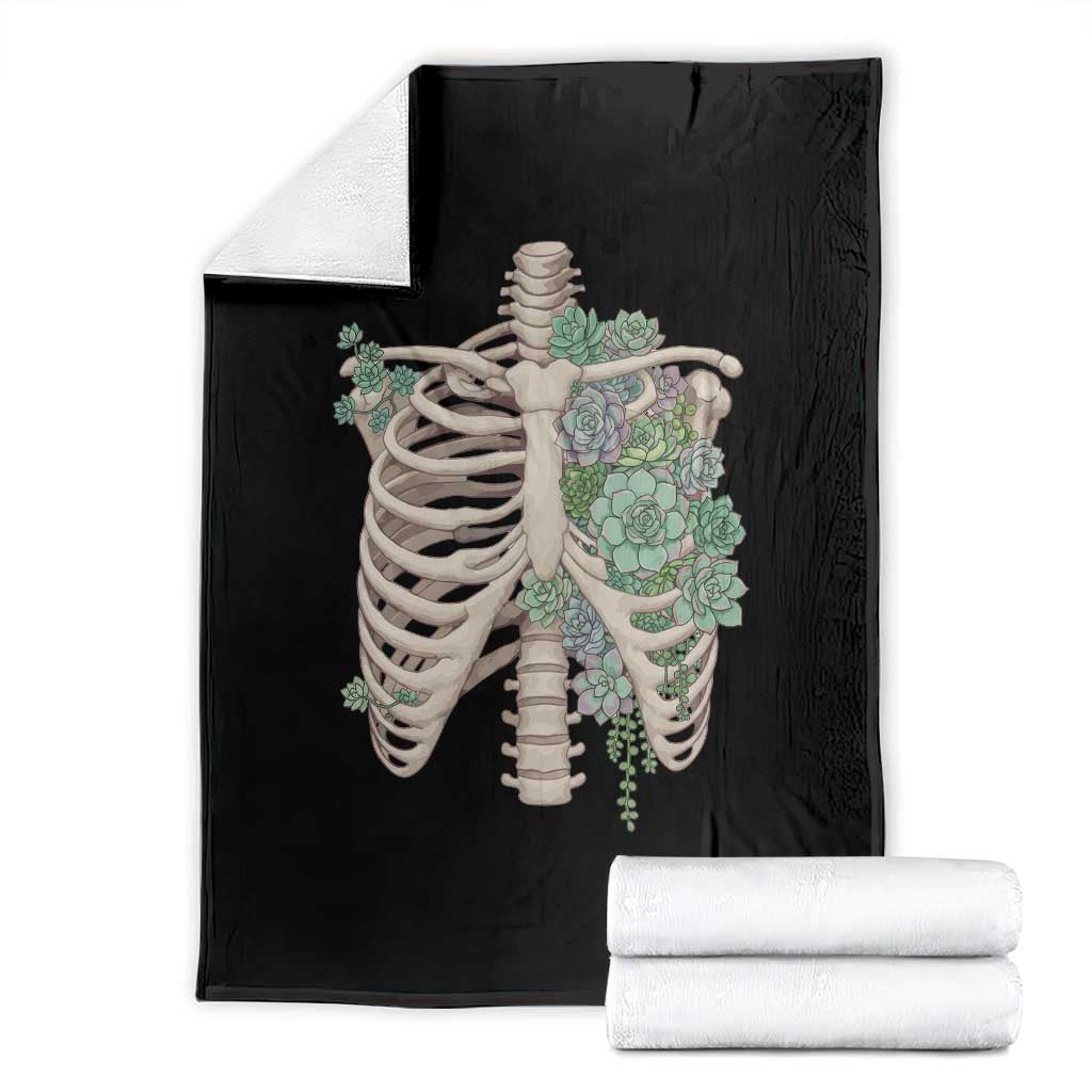 Succulent Body Skeleton Throw Blanket Creepy Plant Lover Gift - Wonder Print Shop