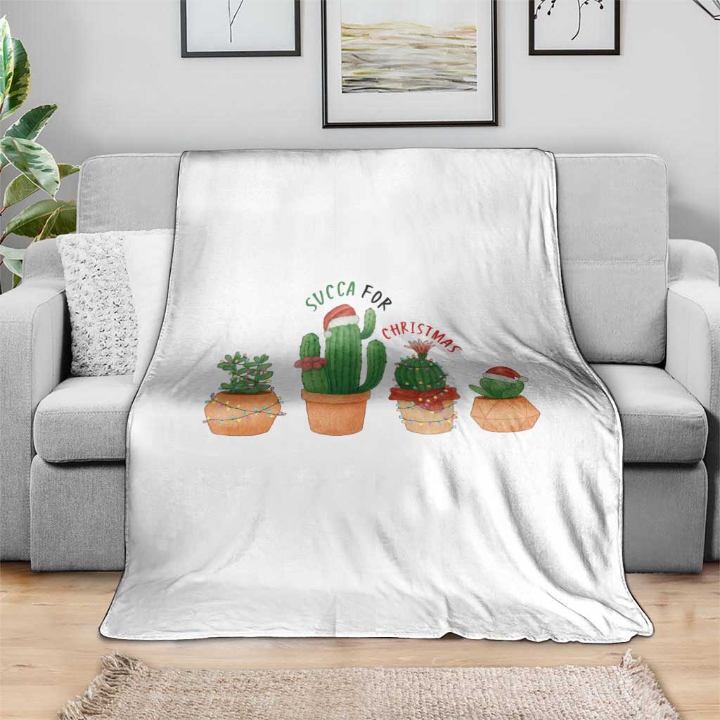 Funny Succulent Plant Lover Gift Throw Blanket Succa For Christmas - Wonder Print Shop