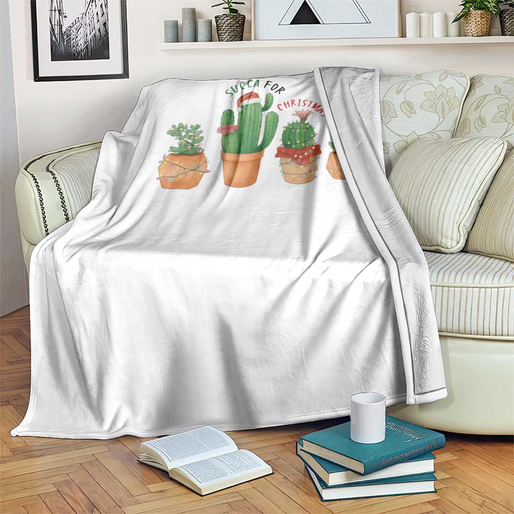 Funny Succulent Plant Lover Gift Throw Blanket Succa For Christmas - Wonder Print Shop