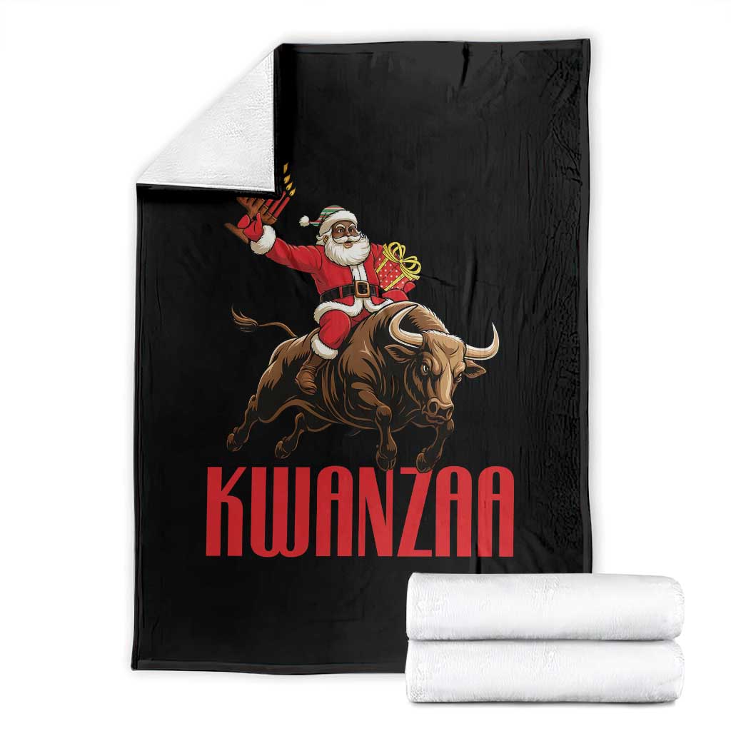 Happy Kwanzaa Throw Blanket Rodeo Black Santa African American Holiday Gift - Wonder Print Shop