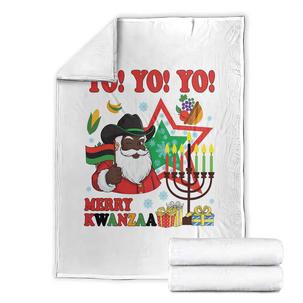 Merry Kwanzaa Black Santa Cowboy Throw Blanket African Heritage Celebration Gift - Wonder Print Shop