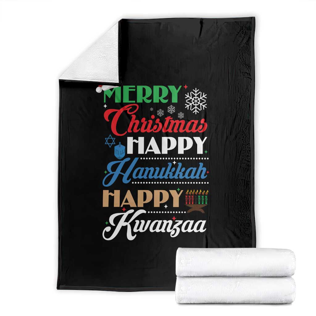 Funny Christmas Hanukkah Kwanzaa Throw Blanket December Holiday Gift - Wonder Print Shop