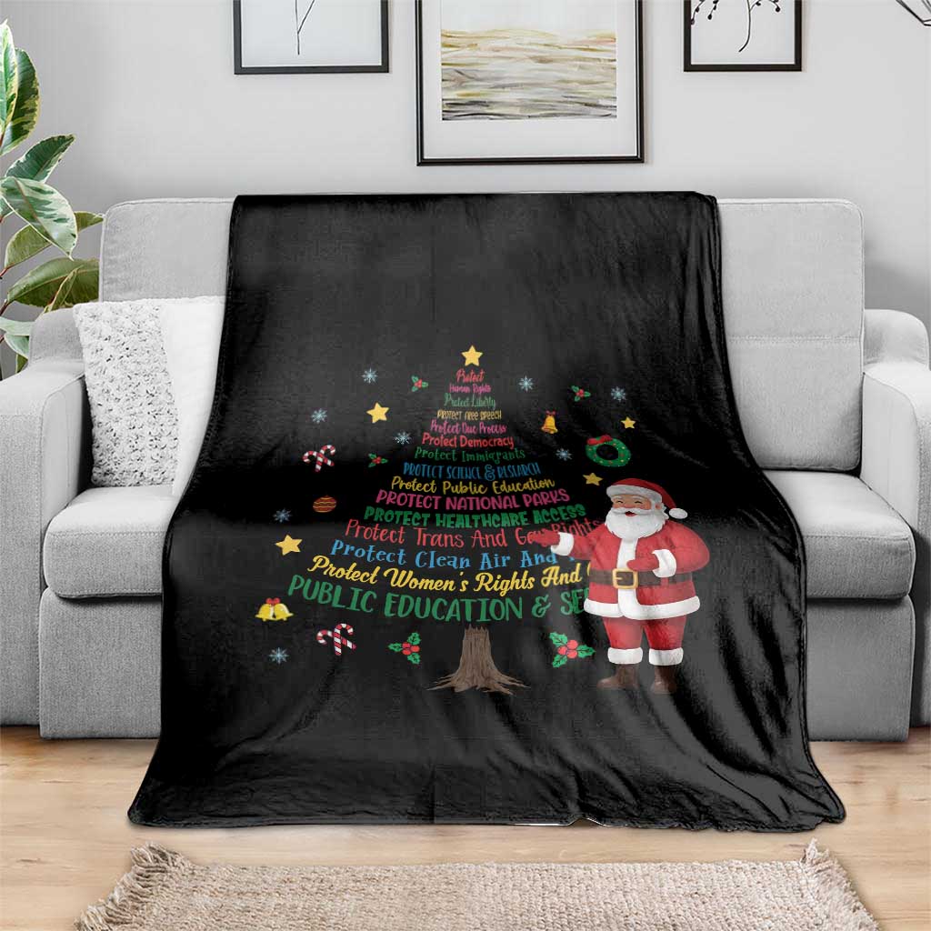 Pro Democracy Activist Christmas Tree Throw Blanket Human Rights Xmas Gift - Wonder Print Shop