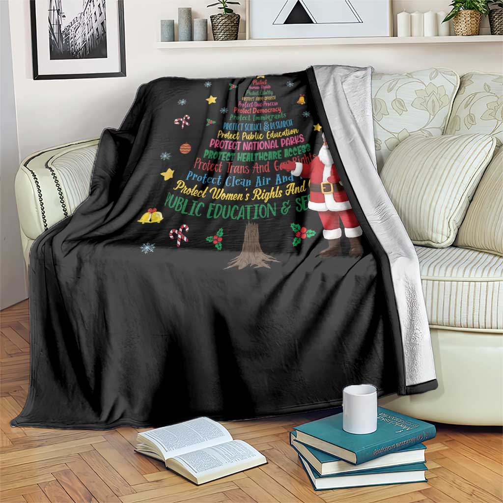 Pro Democracy Activist Christmas Tree Throw Blanket Human Rights Xmas Gift - Wonder Print Shop