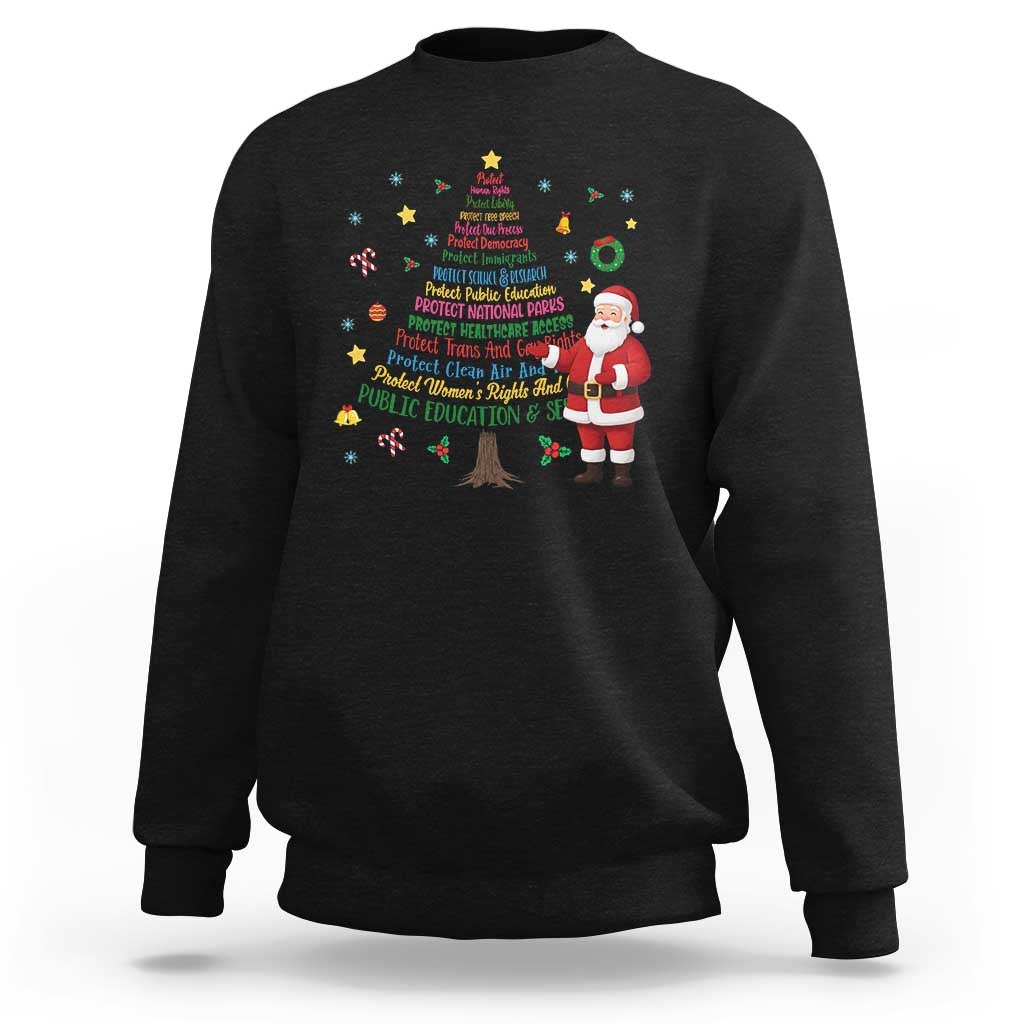 Pro Democracy Activist Christmas Tree Sweatshirt Human Rights Xmas Gift - Wonder Print Shop