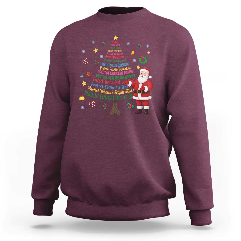 Pro Democracy Activist Christmas Tree Sweatshirt Human Rights Xmas Gift - Wonder Print Shop