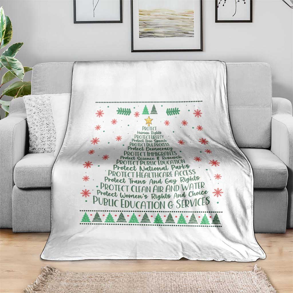 Ugly Activist Christmas Tree Throw Blanket Human Rights Xmas Gift - Wonder Print Shop