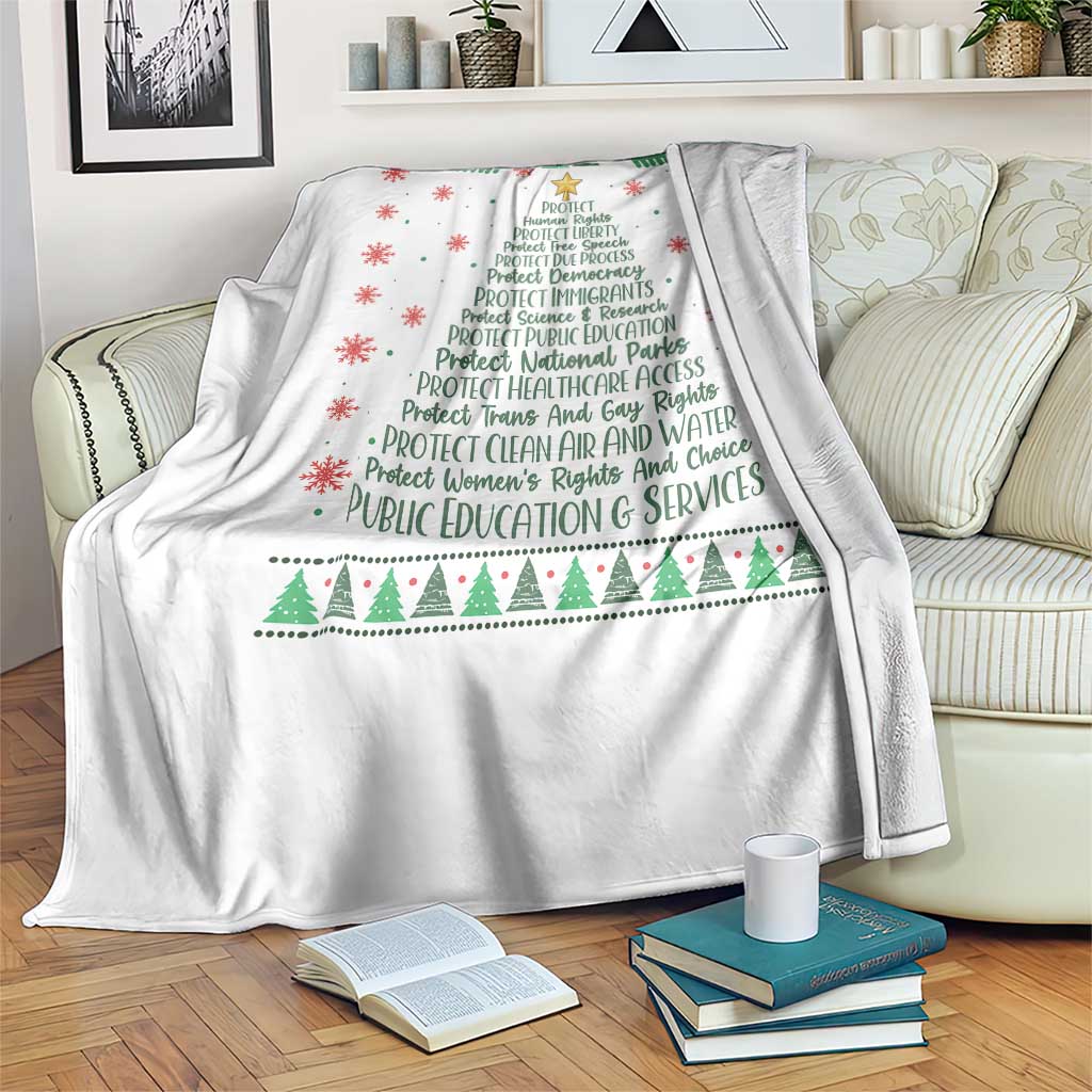 Ugly Activist Christmas Tree Throw Blanket Human Rights Xmas Gift - Wonder Print Shop