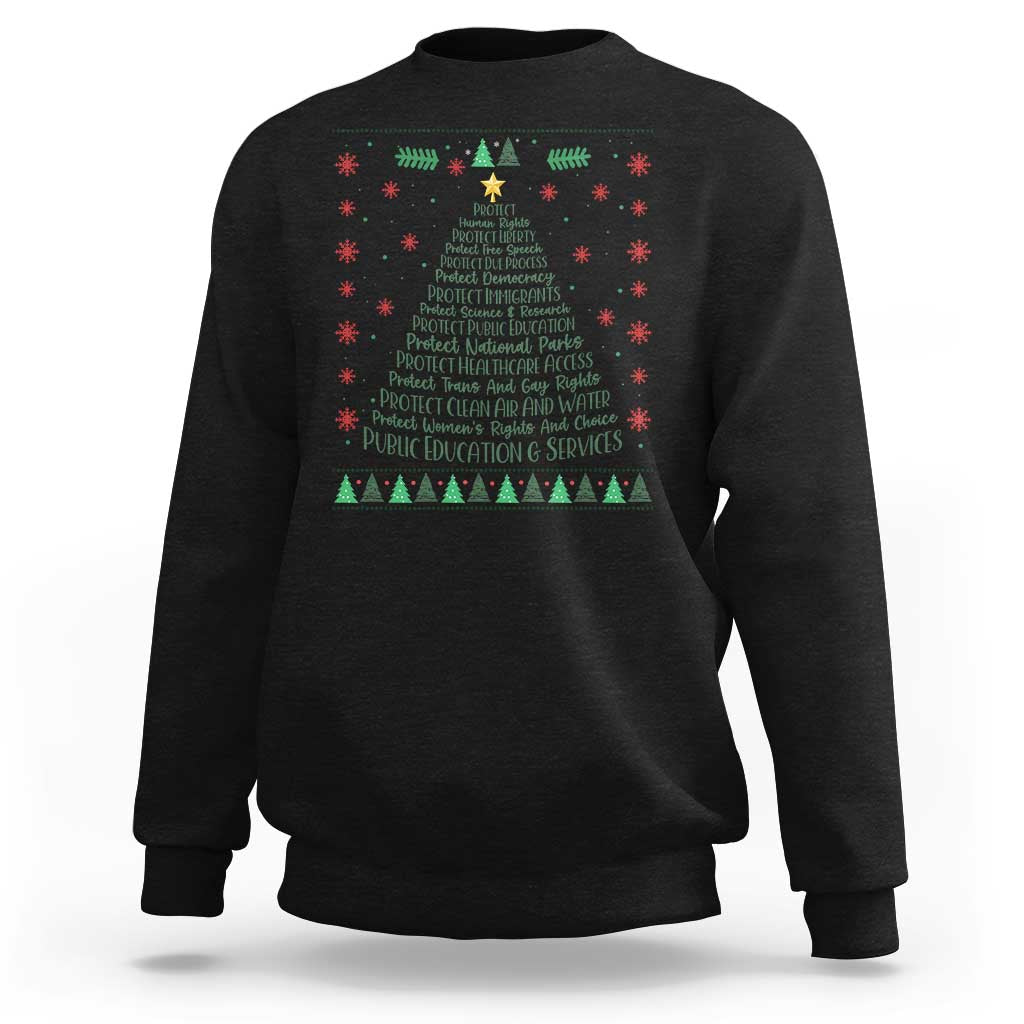 Ugly Activist Christmas Tree Sweatshirt Human Rights Xmas Gift - Wonder Print Shop