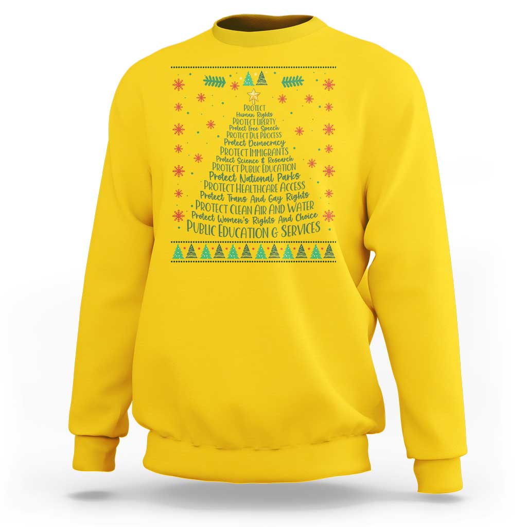 Ugly Activist Christmas Tree Sweatshirt Human Rights Xmas Gift - Wonder Print Shop
