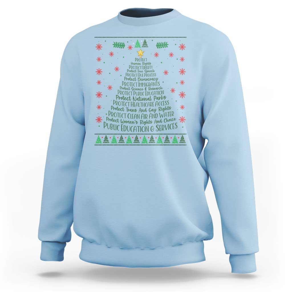 Ugly Activist Christmas Tree Sweatshirt Human Rights Xmas Gift - Wonder Print Shop