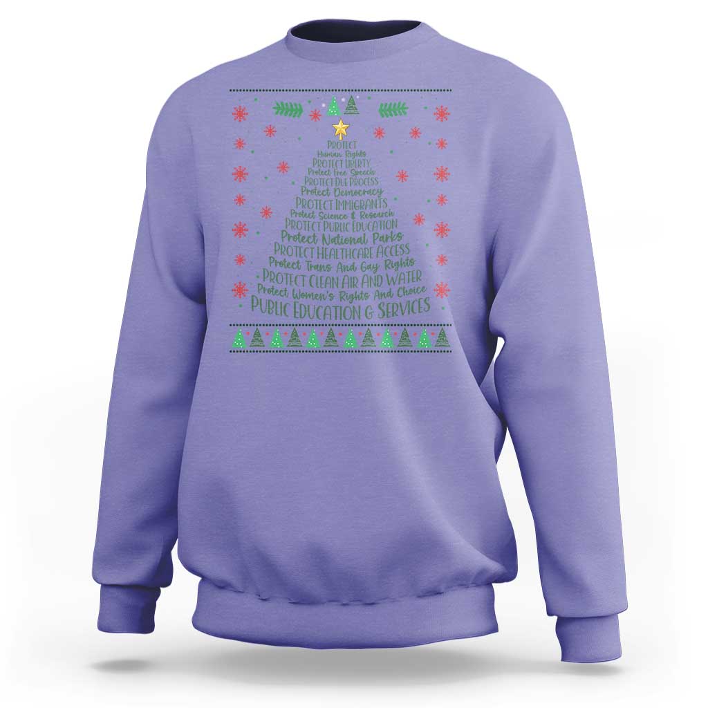 Ugly Activist Christmas Tree Sweatshirt Human Rights Xmas Gift - Wonder Print Shop