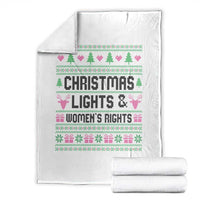 Christmas Lights And Womens Rights Throw Blanket Equality Feminist Gift - Wonder Print Shop