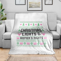 Christmas Lights And Womens Rights Throw Blanket Equality Feminist Gift - Wonder Print Shop