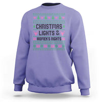 Christmas Lights And Womens Rights Sweatshirt Equality Feminist Gift - Wonder Print Shop