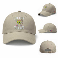 Funny Tennis Quote Baseball Cap Id Hit That