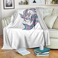 Transgender Ally Koi Fish Throw Blanket Funny Japanese Art Graphic