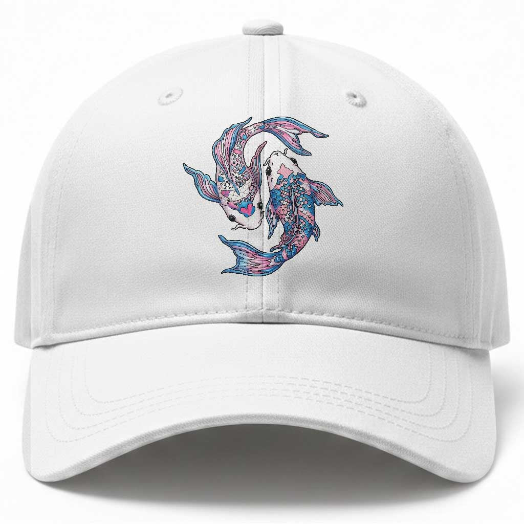 Transgender Ally Koi Fish Baseball Cap Funny Japanese Art Graphic