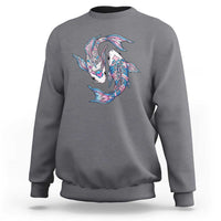 Transgender Ally Koi Fish Sweatshirt Funny Japanese Art Graphic