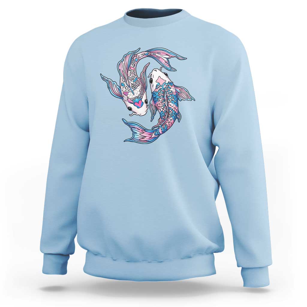 Transgender Ally Koi Fish Sweatshirt Funny Japanese Art Graphic