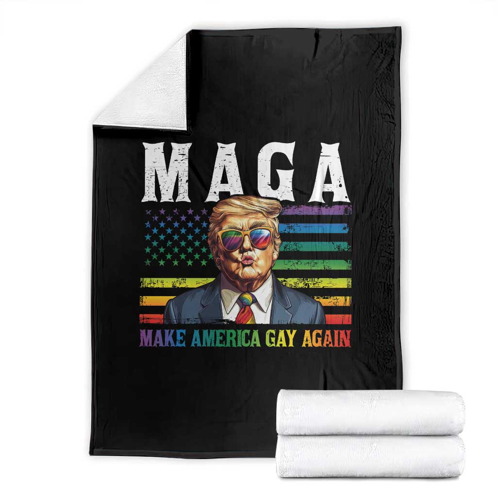 Make America Gay Again Throw Blanket LGBTQ Political Satire
