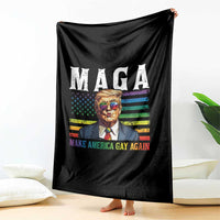 Make America Gay Again Throw Blanket LGBTQ Political Satire