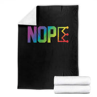 Nope No Kings Graphic Throw Blanket Humorous Political Gift