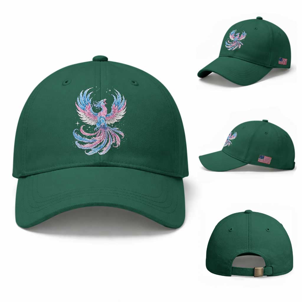 Transgender Phoenix Reborn Baseball Cap Trans Pride Flag Bird