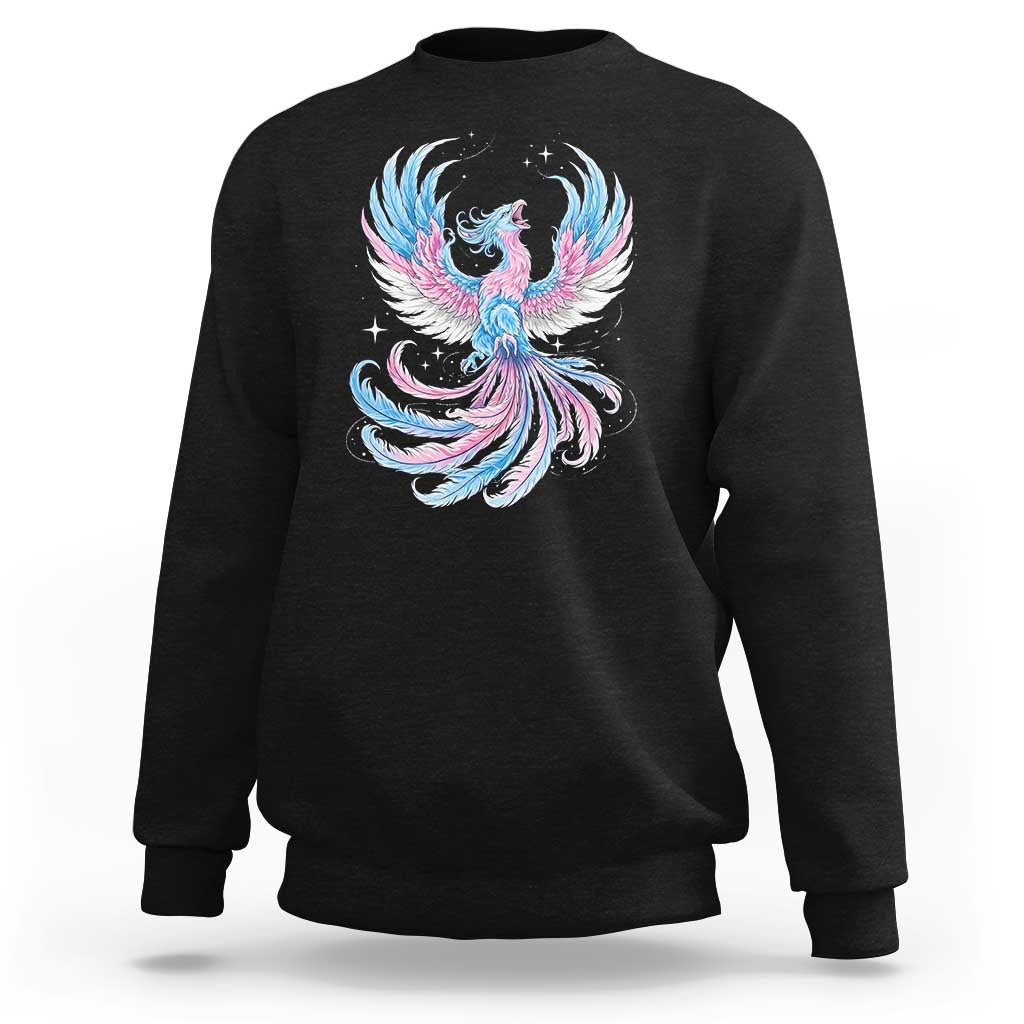 Transgender Phoenix Reborn Sweatshirt Trans Pride Flag Bird