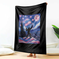 Bigfoot Starry Night Trans Rights Throw Blanket Sasquatch LGBTQ Pride