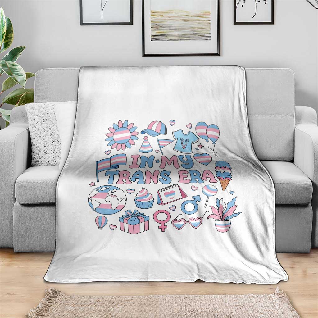 Transgender Pride In My Trans Era Throw Blanket Proud Ally Support Graphic