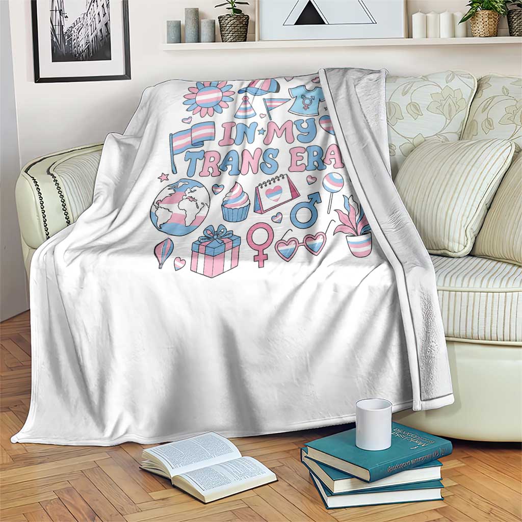 Transgender Pride In My Trans Era Throw Blanket Proud Ally Support Graphic