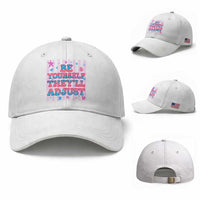 Striped Glitter Effect Printed Trans Rights Baseball Cap Be Yourself They Will Adjust