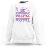 Striped Glitter Effect Printed Trans Rights Sweatshirt Be Yourself They Will Adjust