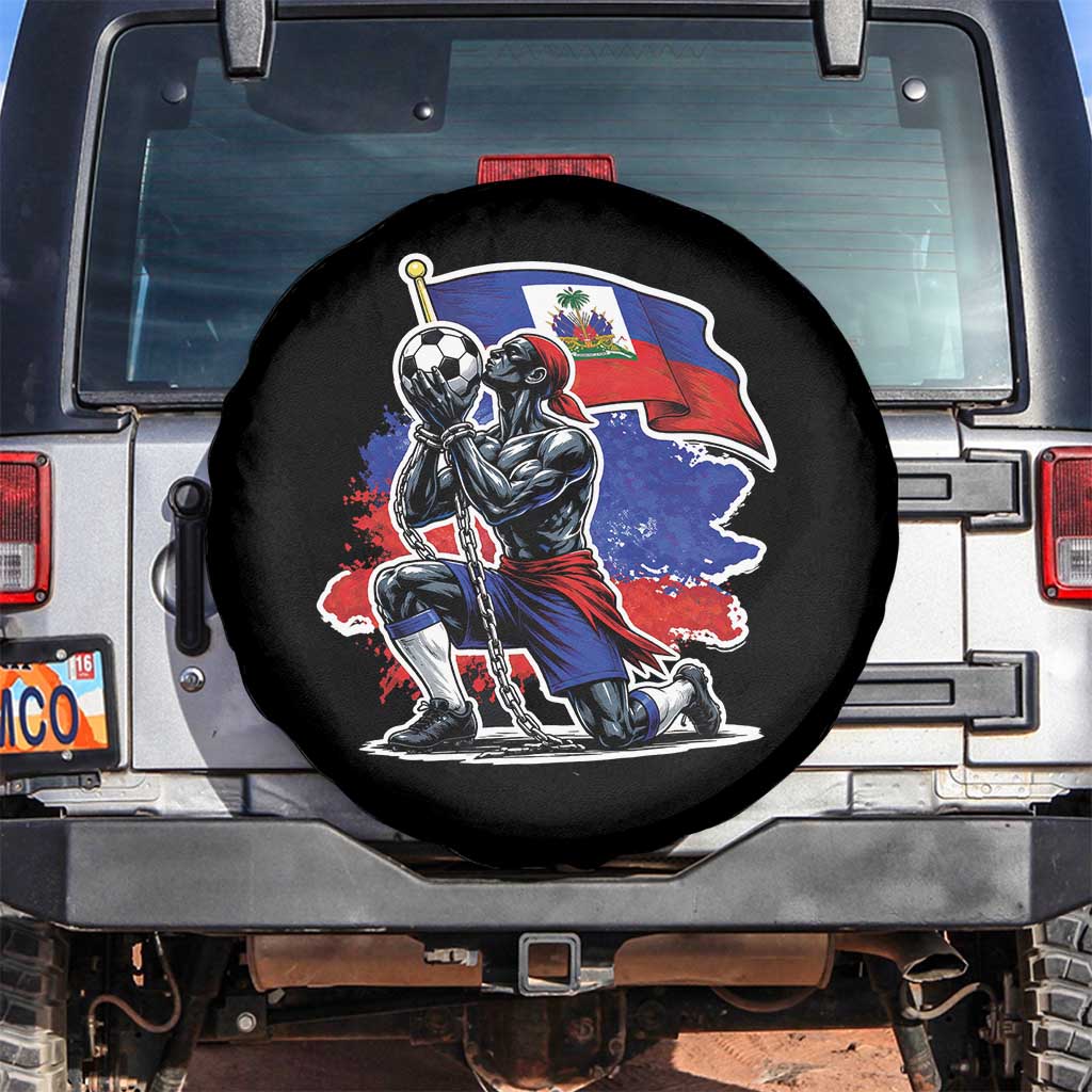 Proud Haiti Soccer Fan Spare Tire Cover Ayiti Heritage Pride