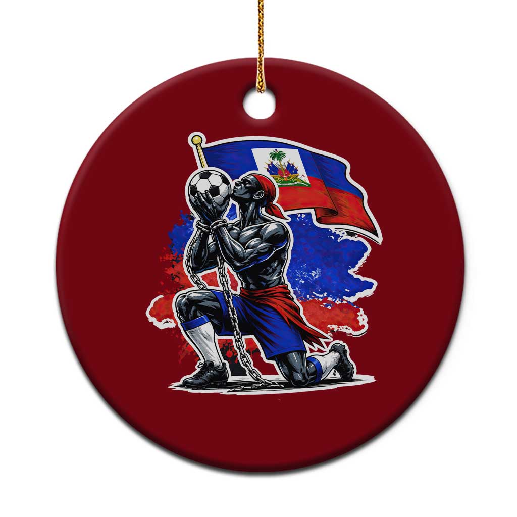 Proud Haiti Soccer Fan Ceramic Ornament Ayiti Heritage Pride