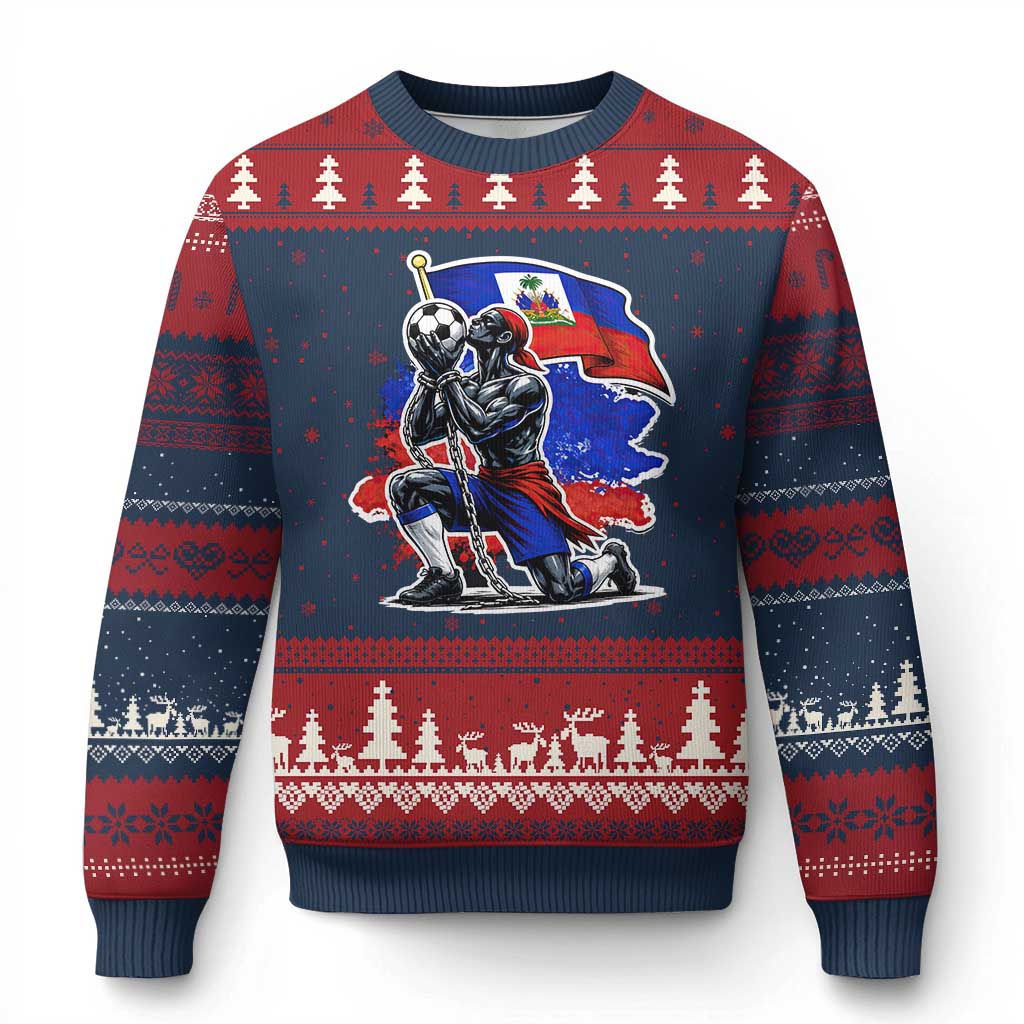 Proud Haiti Soccer Fan Ugly Christmas Sweater Ayiti Heritage Pride