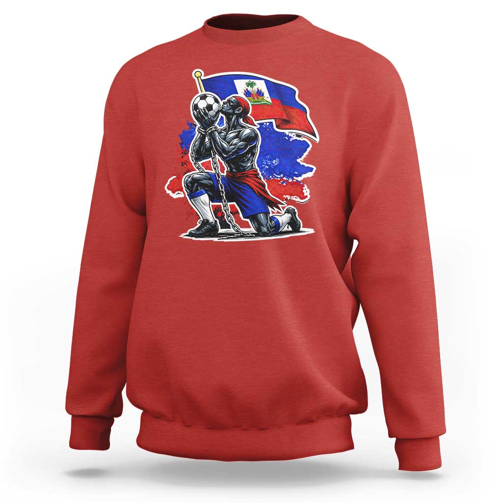 Proud Haiti Soccer Fan Sweatshirt Ayiti Heritage Pride