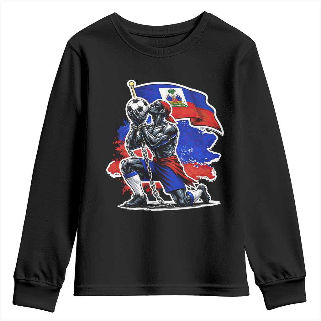Proud Haiti Soccer Fan Youth Sweatshirt Ayiti Heritage Pride
